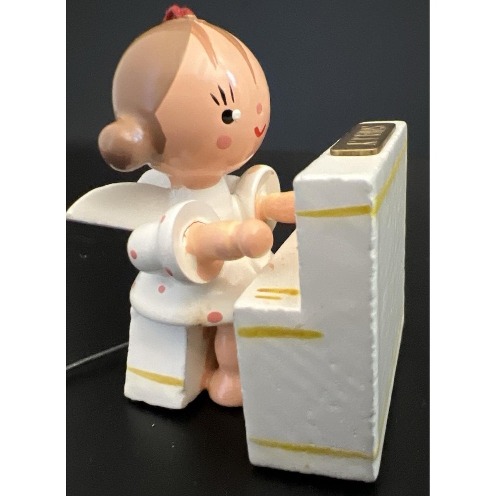 Sevi‎ Angel Christmas Ornament Playing Piano Made In Italy Vintage 2" "Shelly"